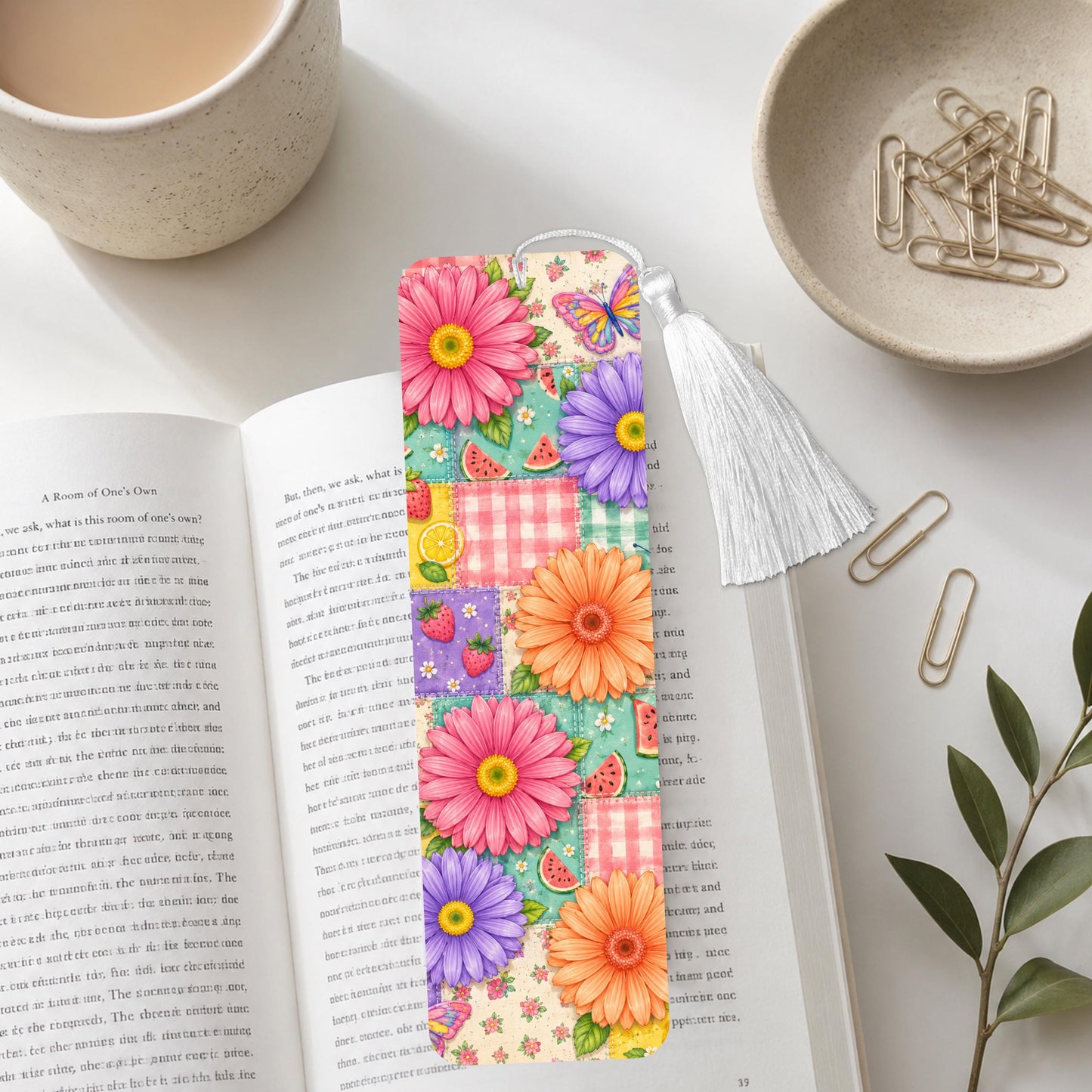 Summer Fruit And Daisy Aluminum Bookmark