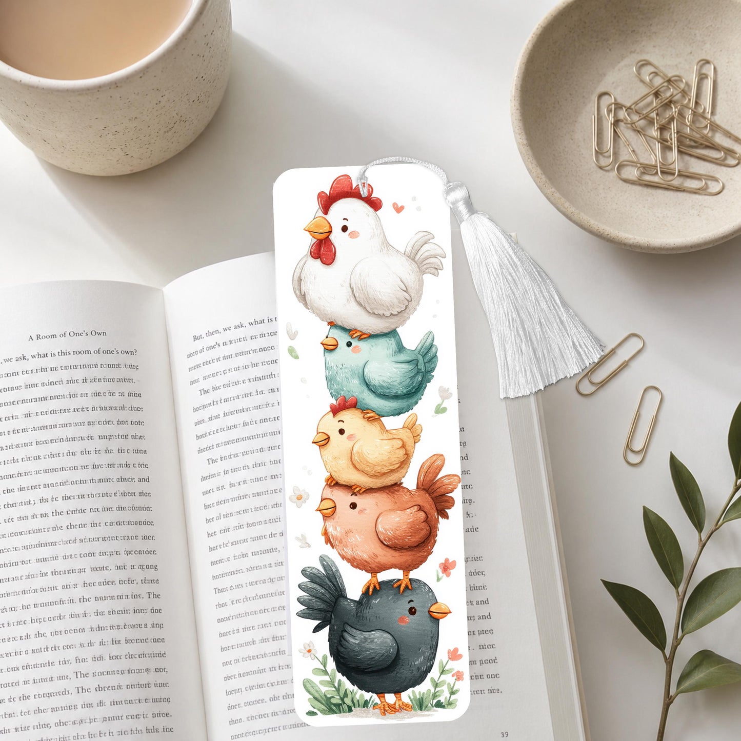 Stack Of Chickens Aluminum Bookmark