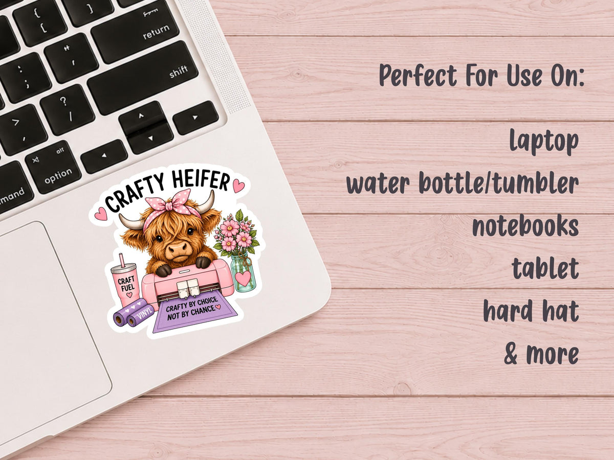 Crafty Heifer Highland Cow Sticker