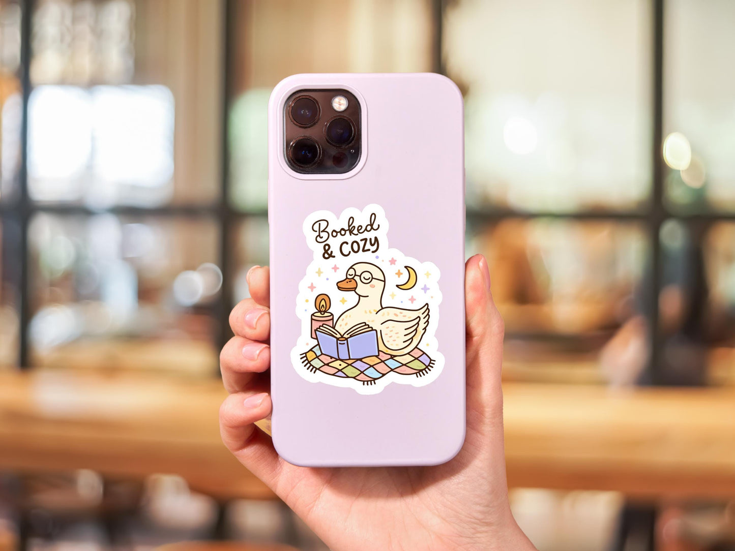 Booked & Cozy Duck Reading Sticker