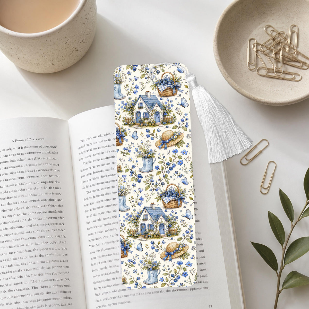 Blueberry Cottage Aluminum Bookmark