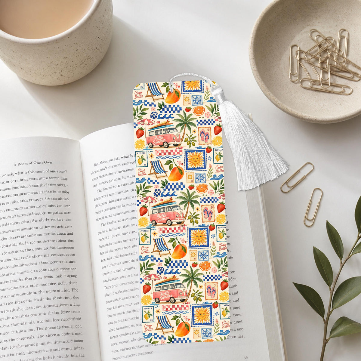 Summer Beach Theme Aluminum Bookmark
