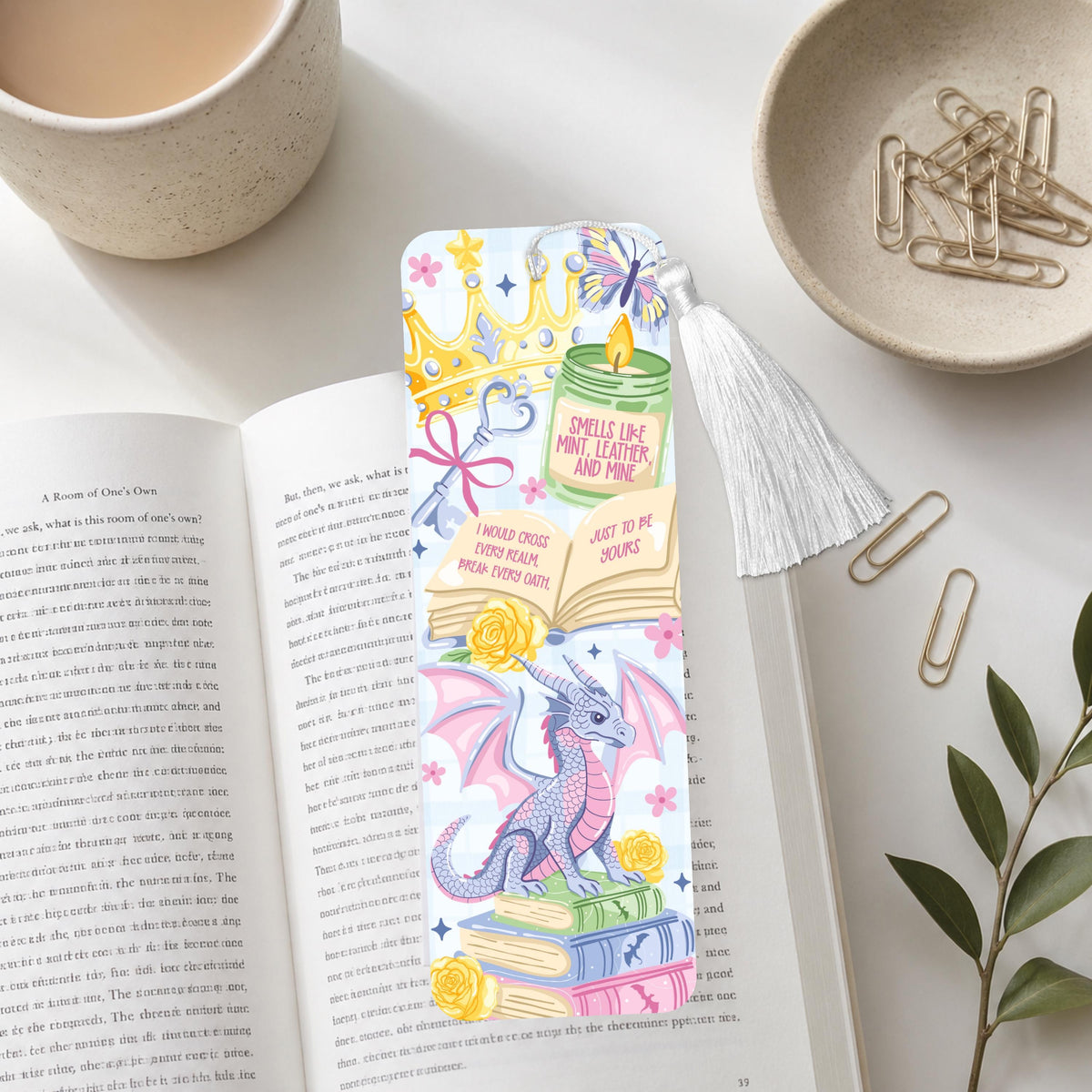 Pastel Enchanted Dragon Tales Aluminum Bookmark