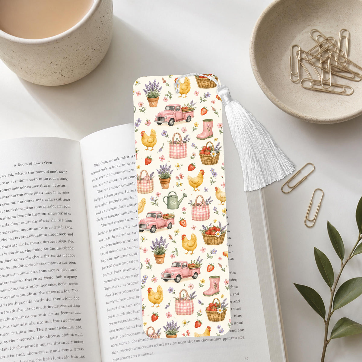 Pink Country Farm Aluminum Bookmark