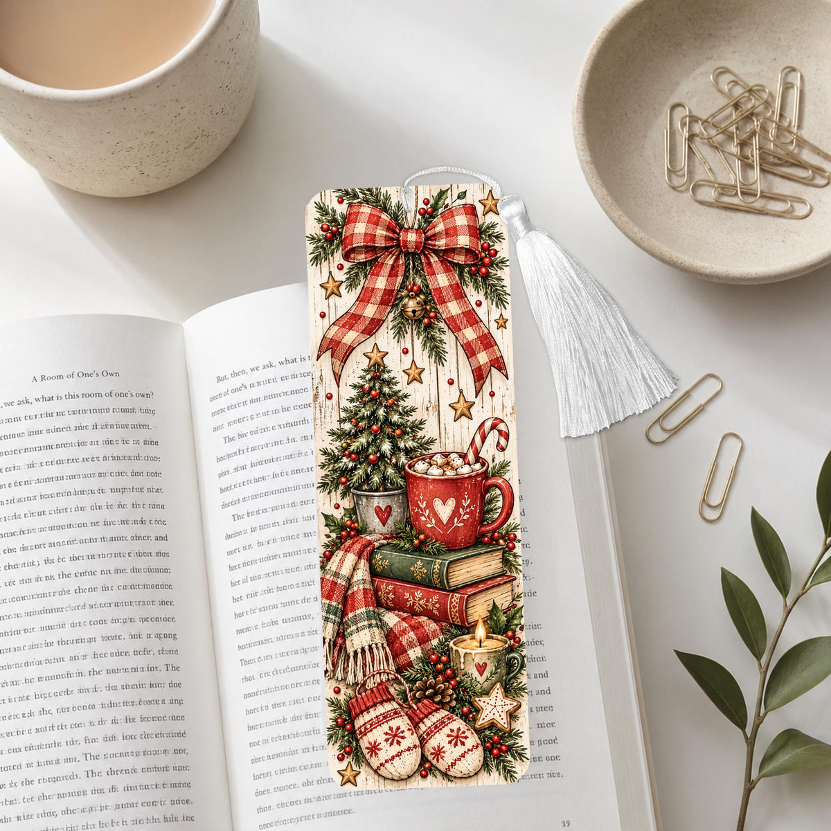Cozy Country Christmas Aluminum Bookmark