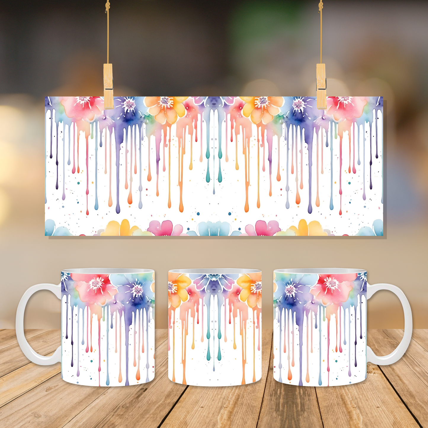 Flower with "Drip" 11oz Mug