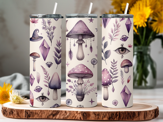Purple Boho Mushroom 20oz Tumbler
