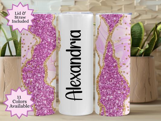 Glitter and Gold Personalized 20oz Tumbler
