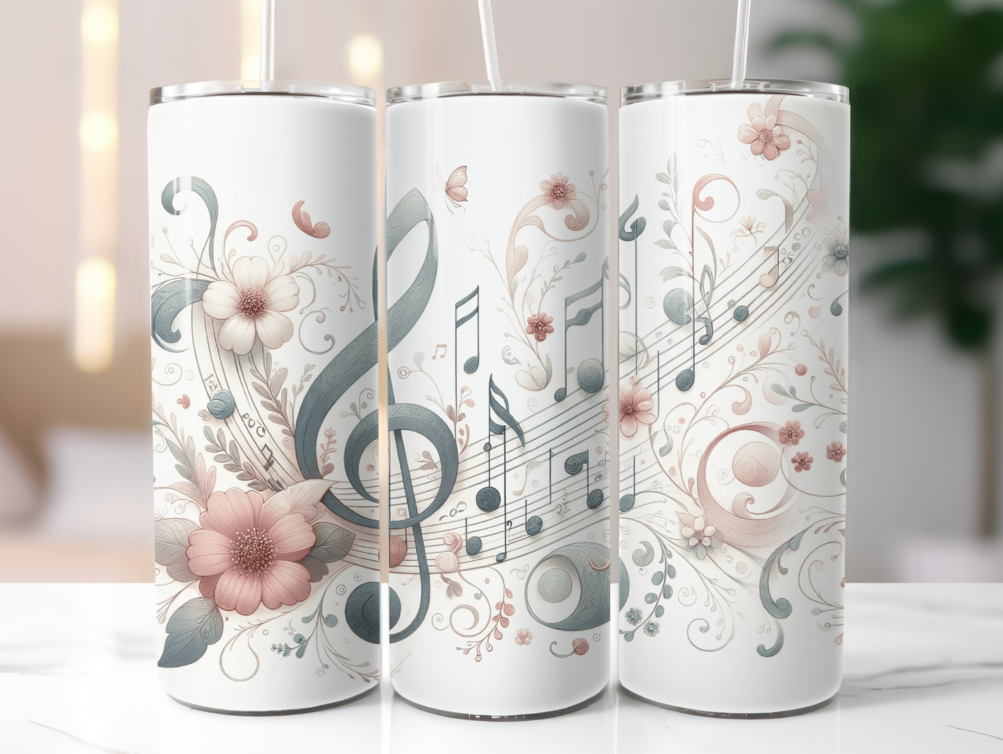 Musical Notes W/Boho Colors 20oz Tumbler