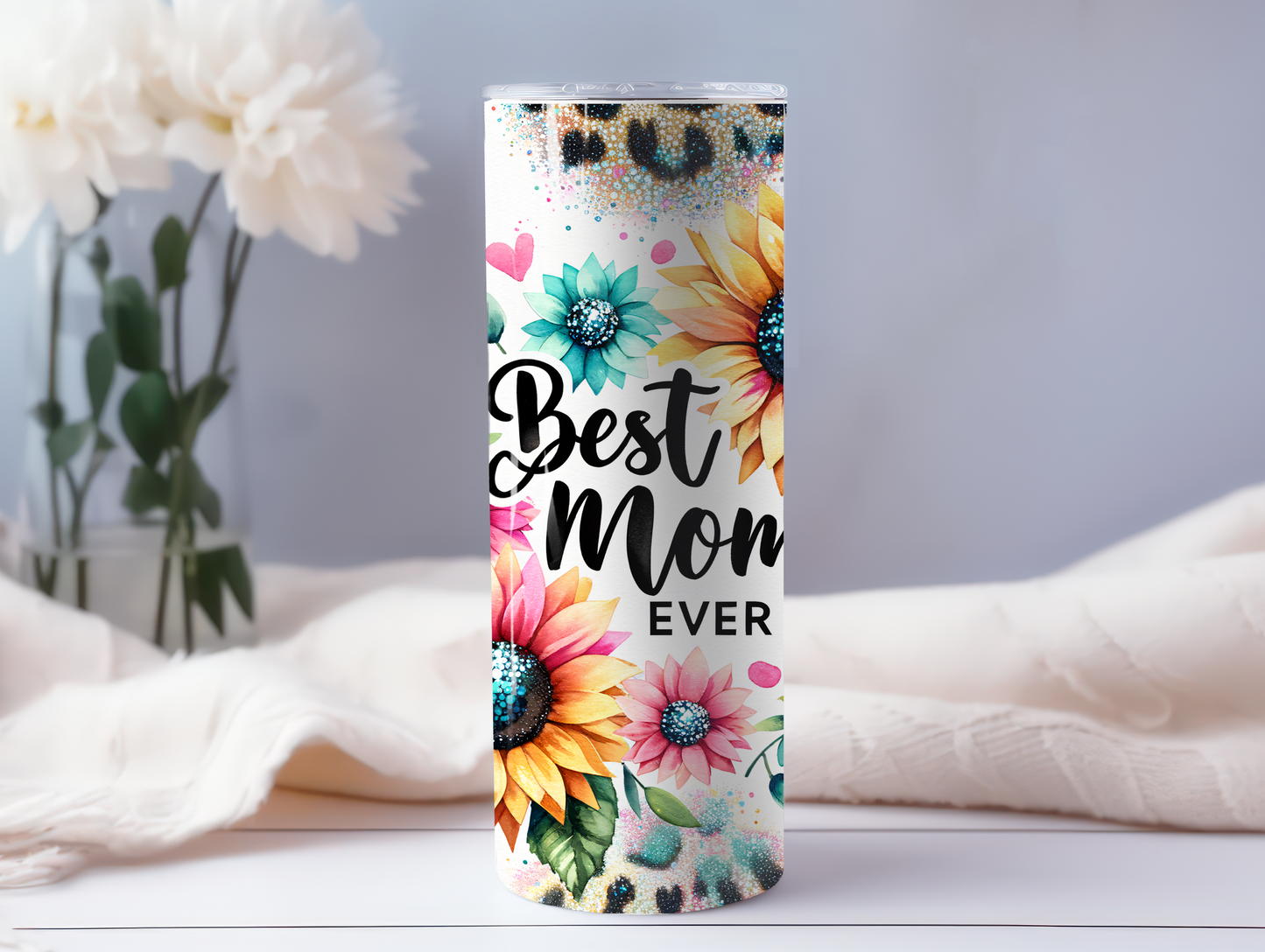Best Mom Ever W/Yellow Sunflower Tumbler