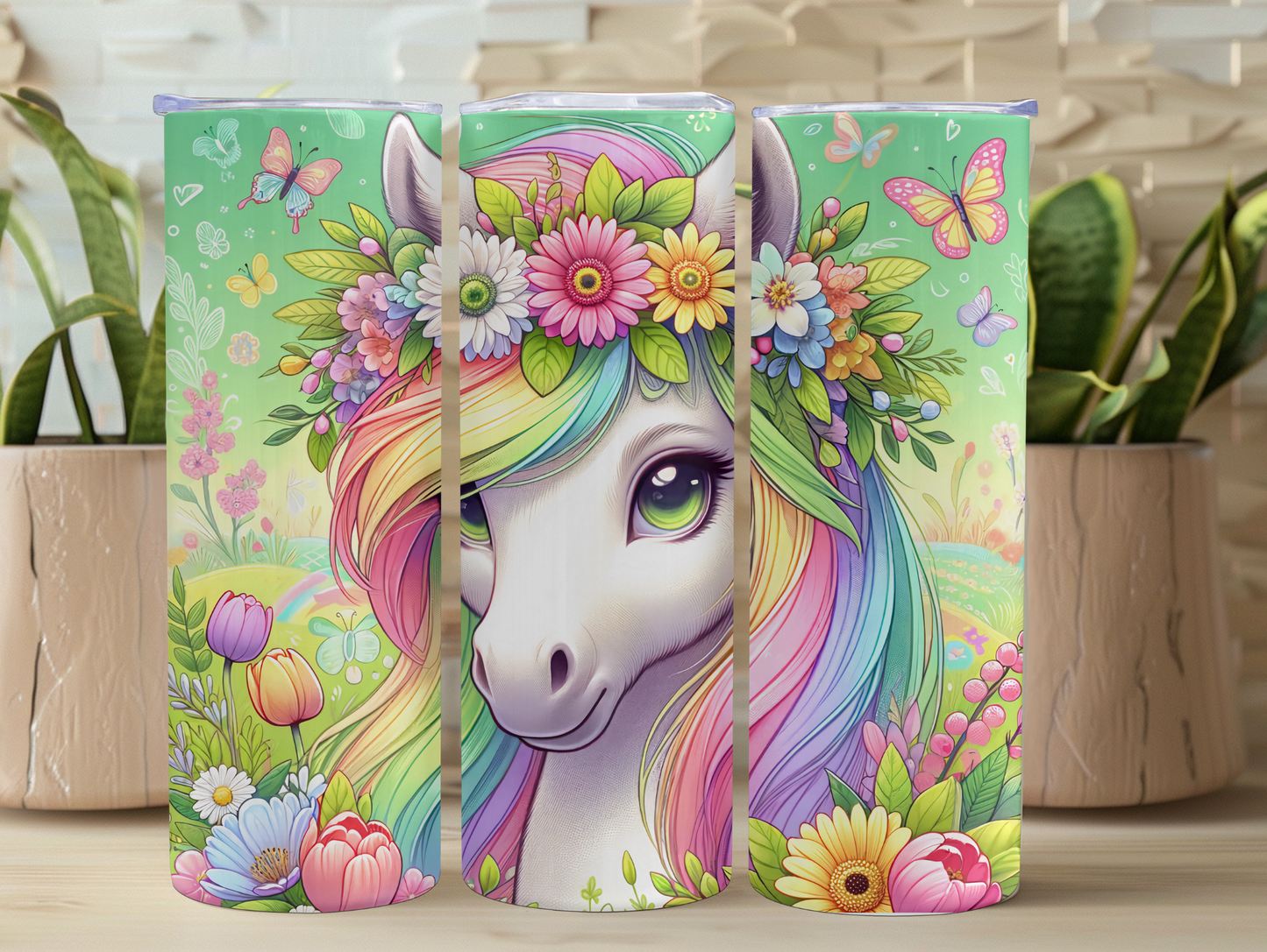 Pastel Rainbow Horse 20oz Tumbler