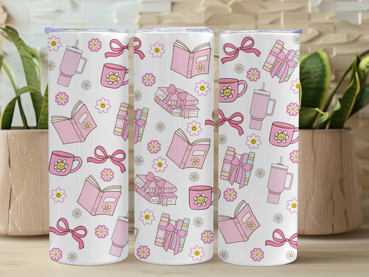 Pink Girly Bookish 20oz Tumbler