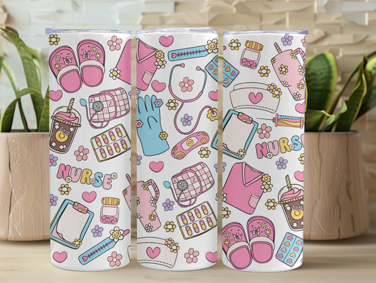 Cute Nurse Pattern 20oz Tumbler