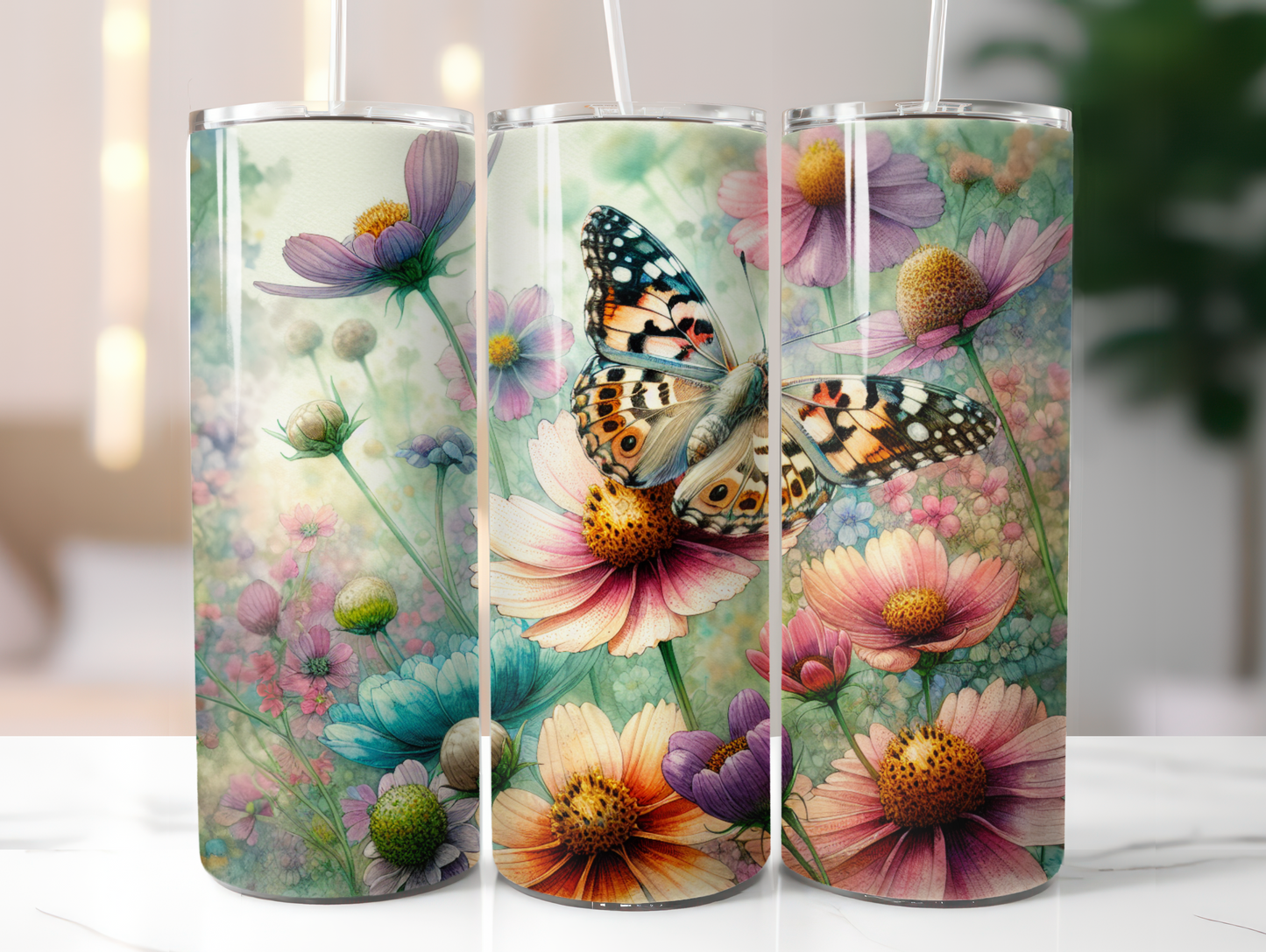 Butterfly and Wildflowers 20oz Tumbler