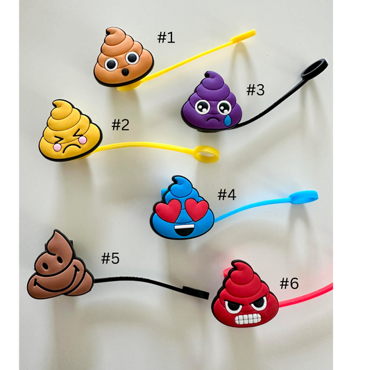 Poop Emoji Straw Toppers