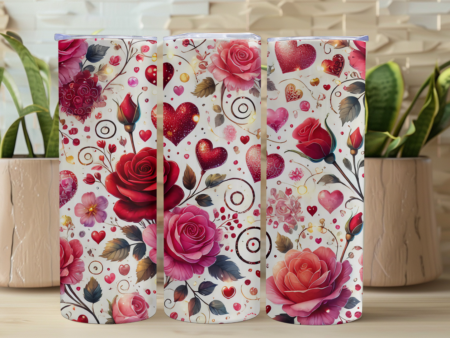 Valentine Roses & Hearts 20oz Tumbler