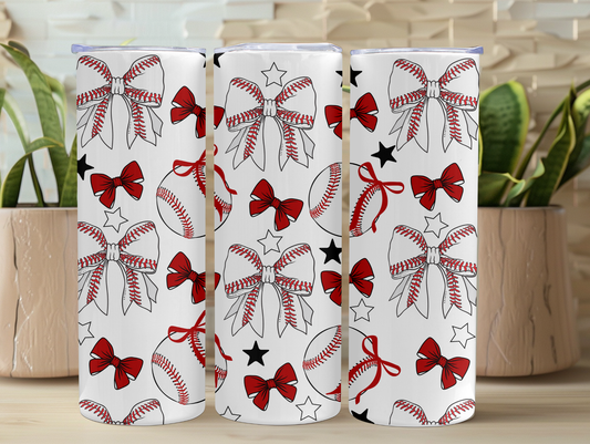 Baseball and Bow 20oz Tumbler