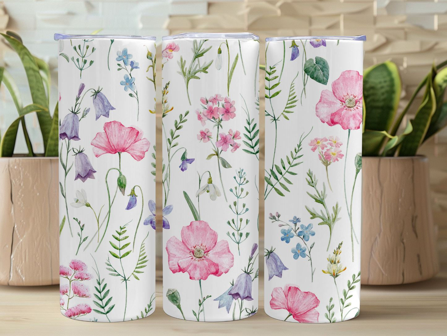 Pink and Purple Flowers 20oz Tumbler