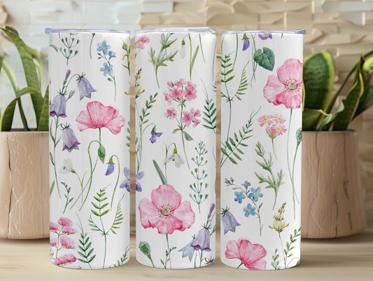 Pink and Purple Flowers 20oz Tumbler