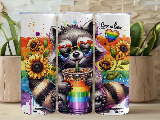 Love Is Love Raccoon 20oz Tumbler