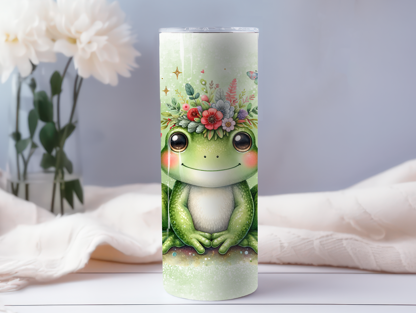 Cute Frog With Red Mushrooms 20oz Tumbler