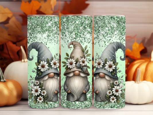 Green Gnomes & Daisies 20oz Tumbler