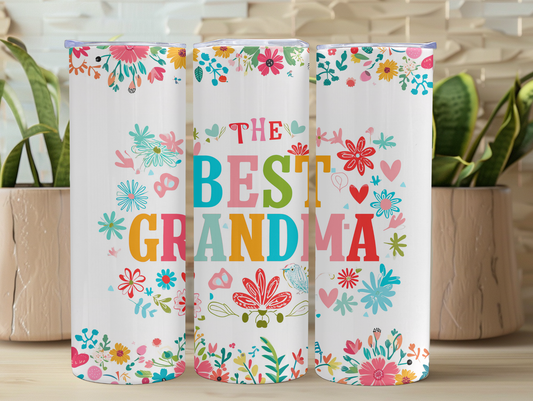 The Best Grandma Floral 20oz Tumbler
