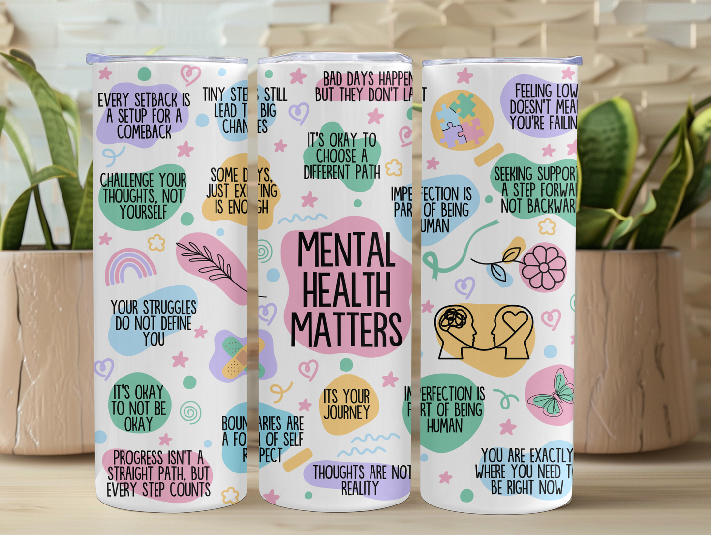 Mental Health Matters Affirmations 20oz Tumbler