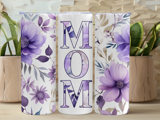 Purple Flower Mom 20oz Tumbler