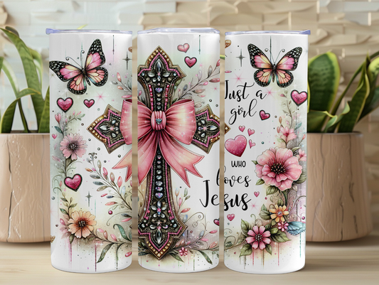 Just A Girl Who Loves Jesus 20oz Tumbler
