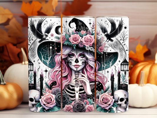 Pink Halloween Witch 20oz Tumbler