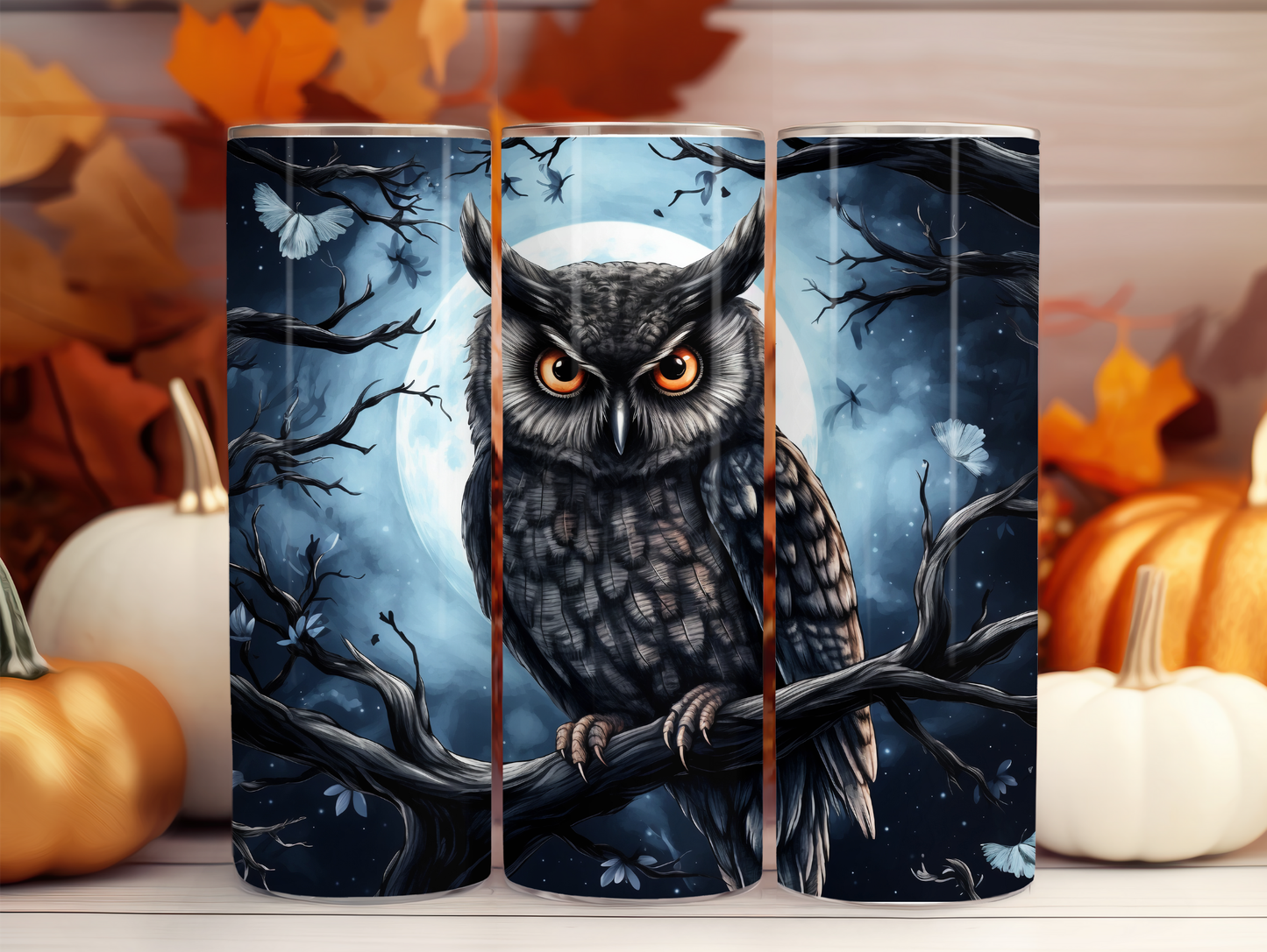 Night Scene Owl 20oz Tumbler