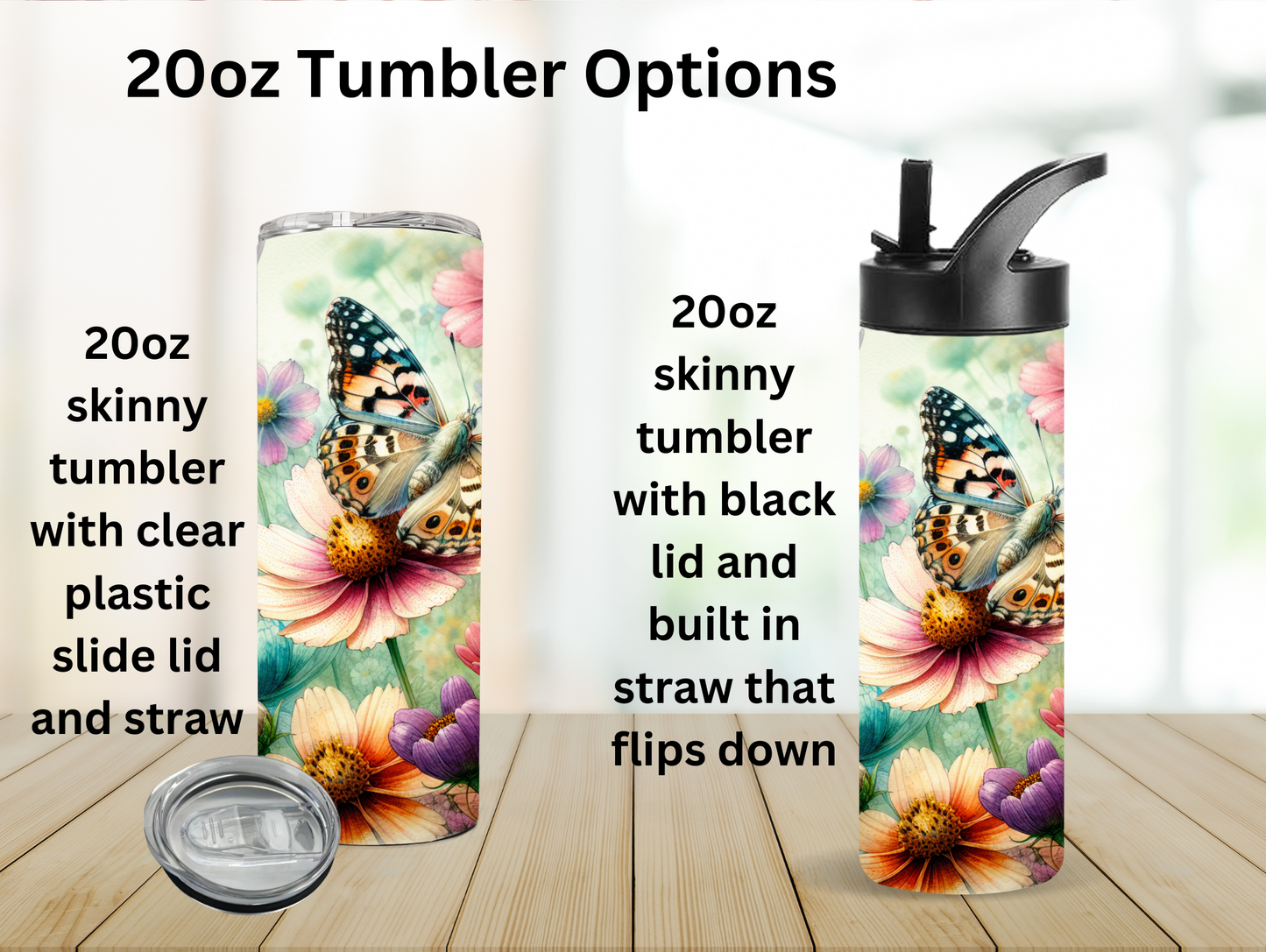 Butterfly and Wildflowers 20oz Tumbler