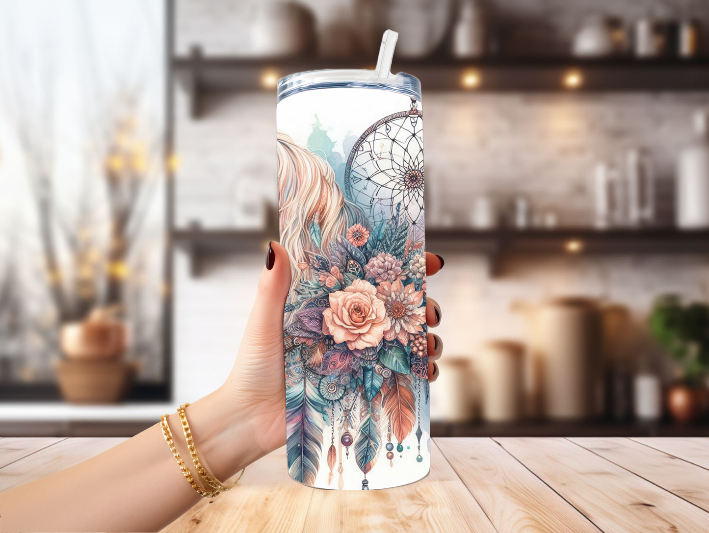 White Horse & Dream Catcher 20oz Tumbler