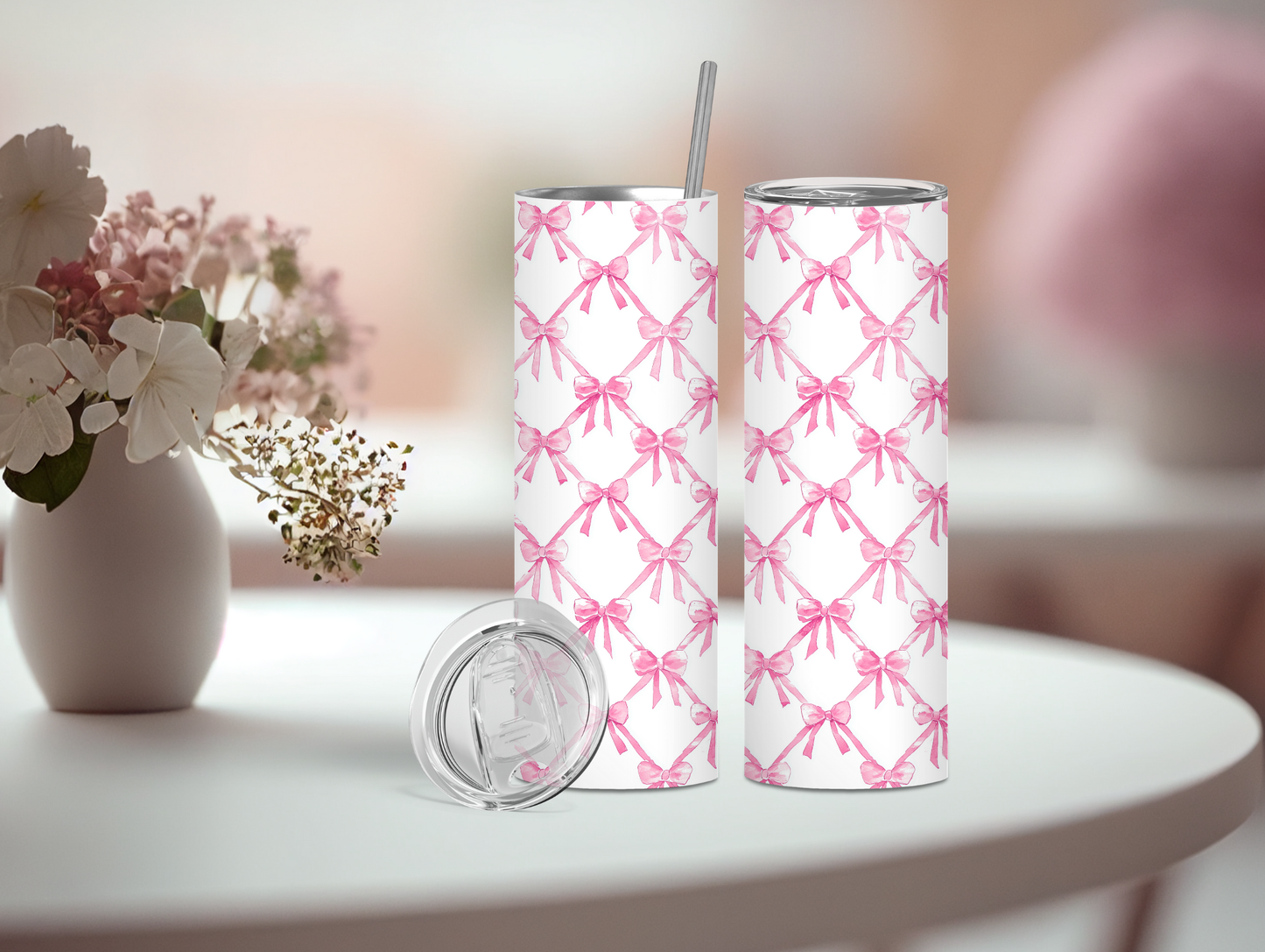 Pink Coquette Bow 20oz Tumbler