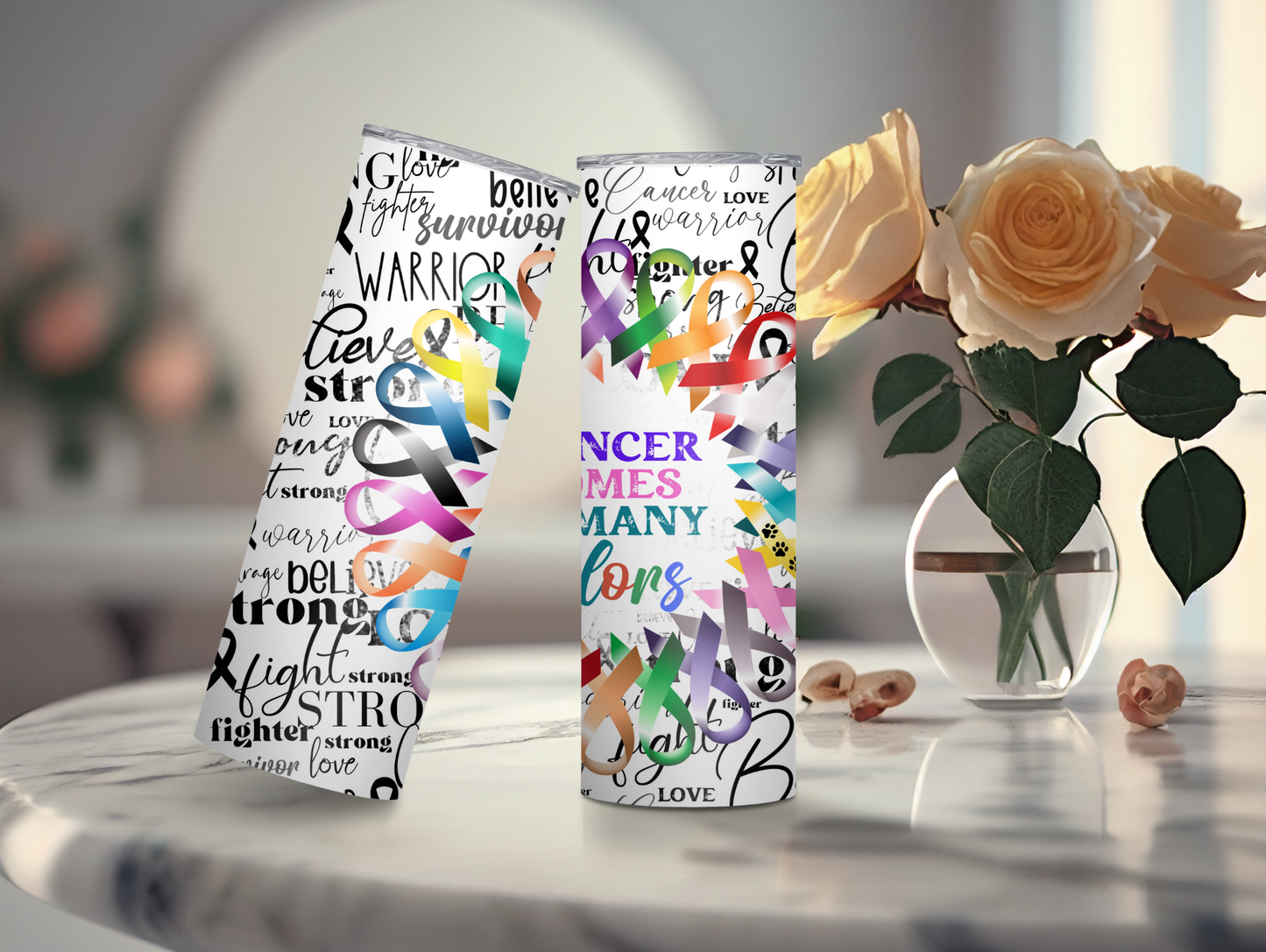 Cancer Comes In Many Colors 20oz Tumbler