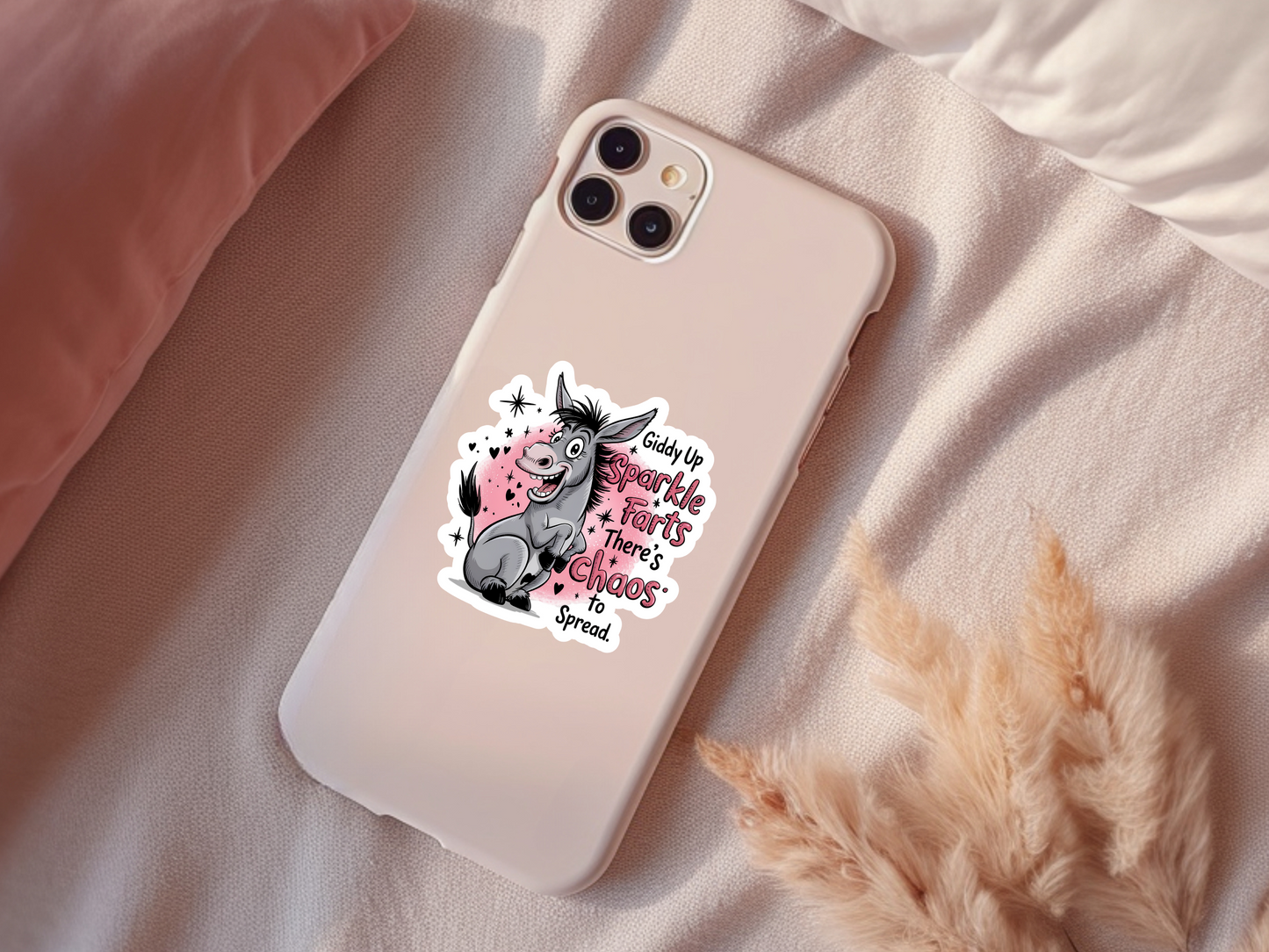 Giddy Up Sparkle Farts Donkey Sticker