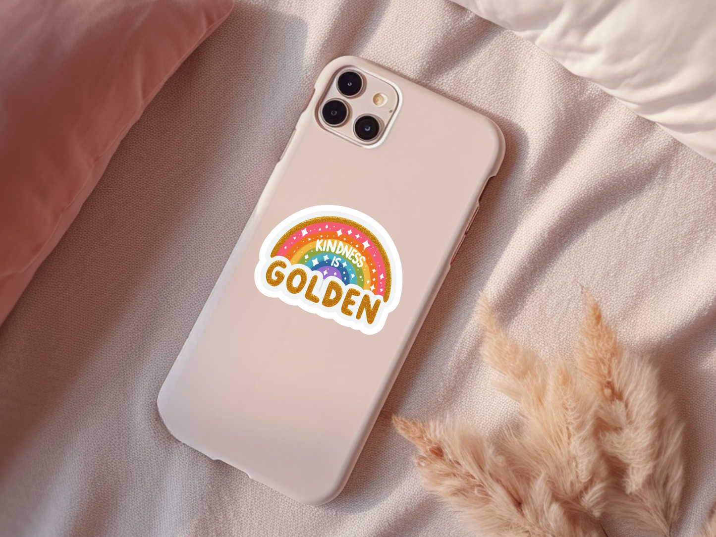 Kindness Is Golden Rainbow Sticker