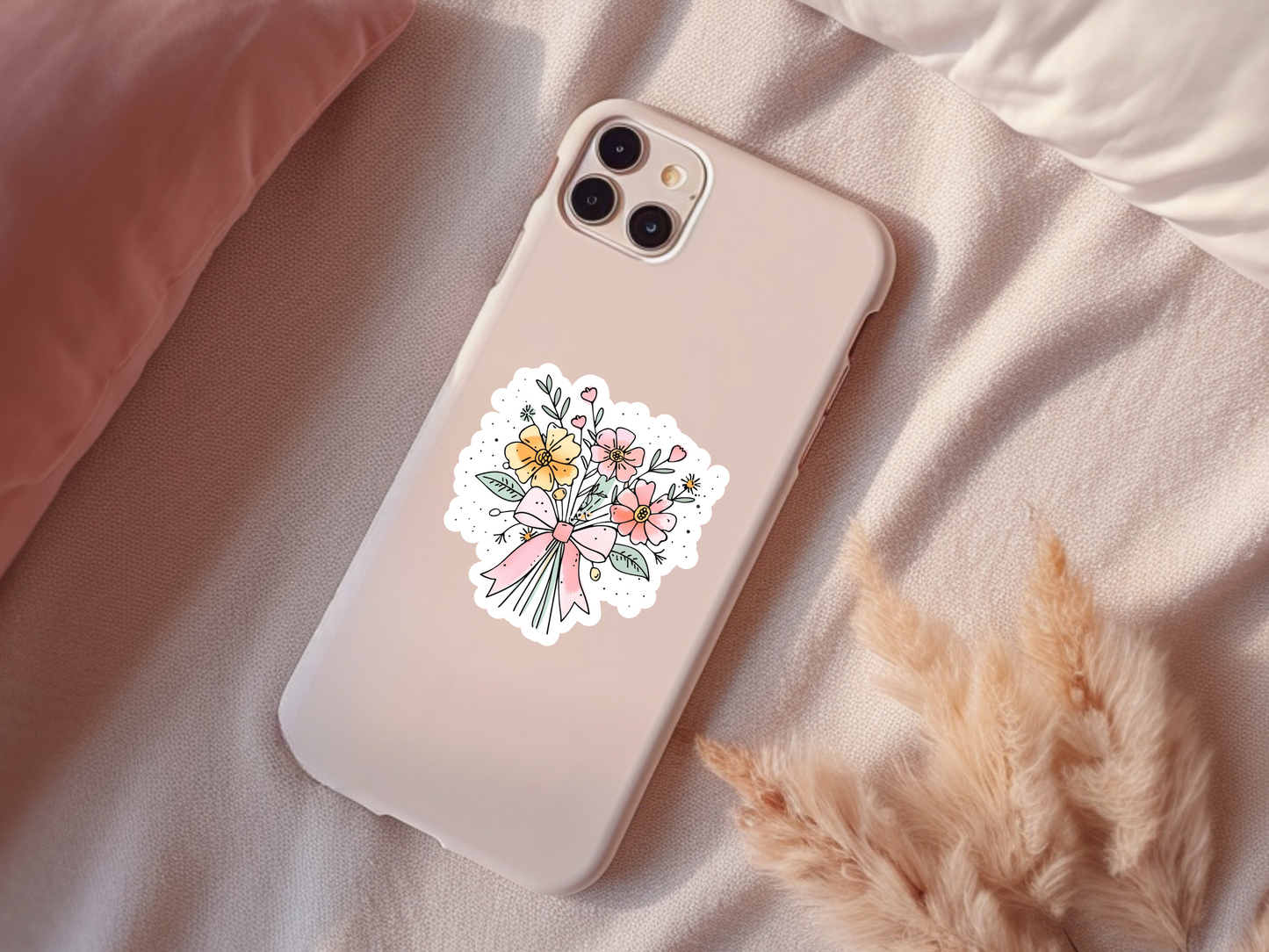 Bunch Of Flowers W/Bow Sticker