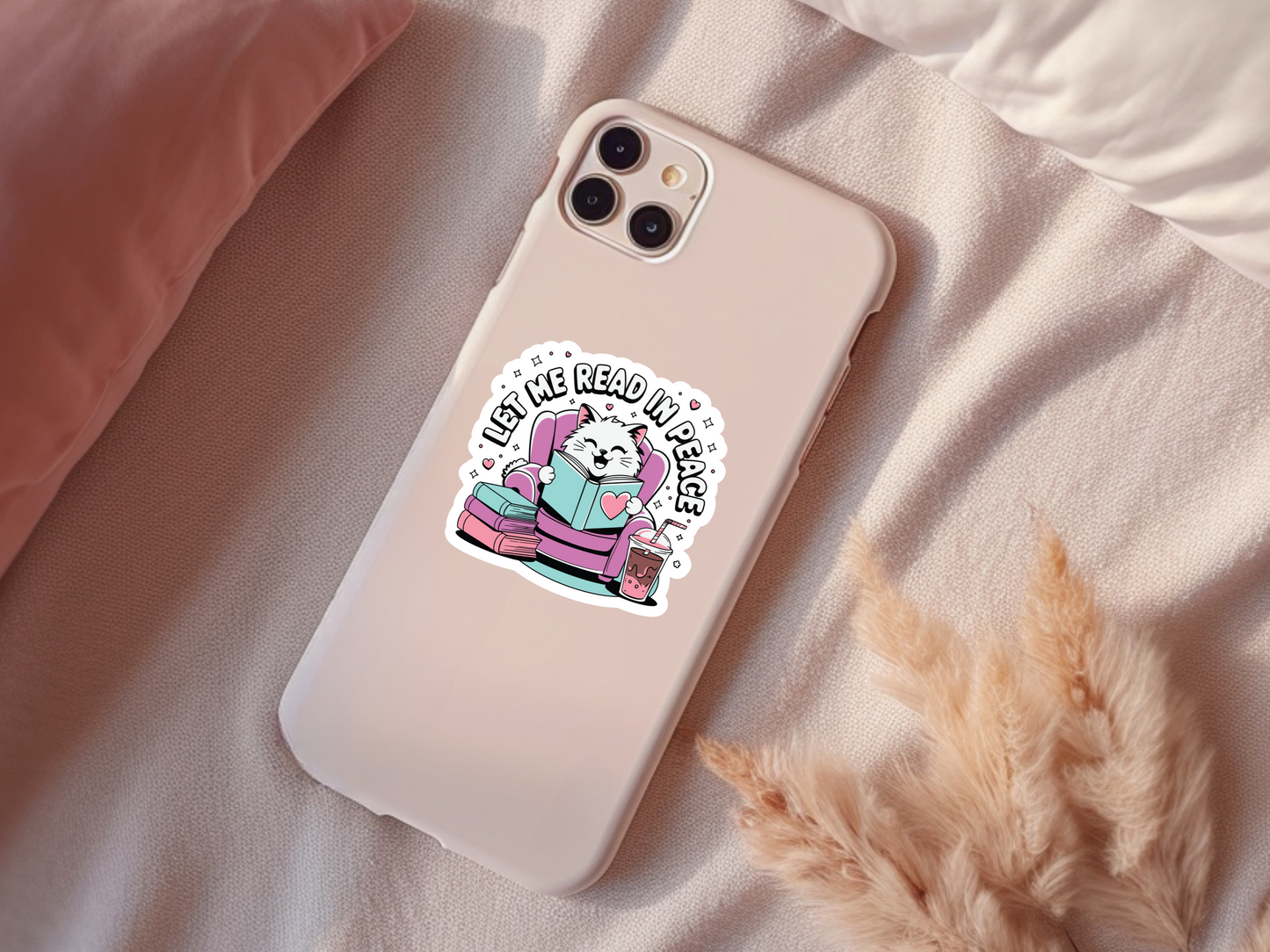 Let Me Read In Peace Cat Sticker
