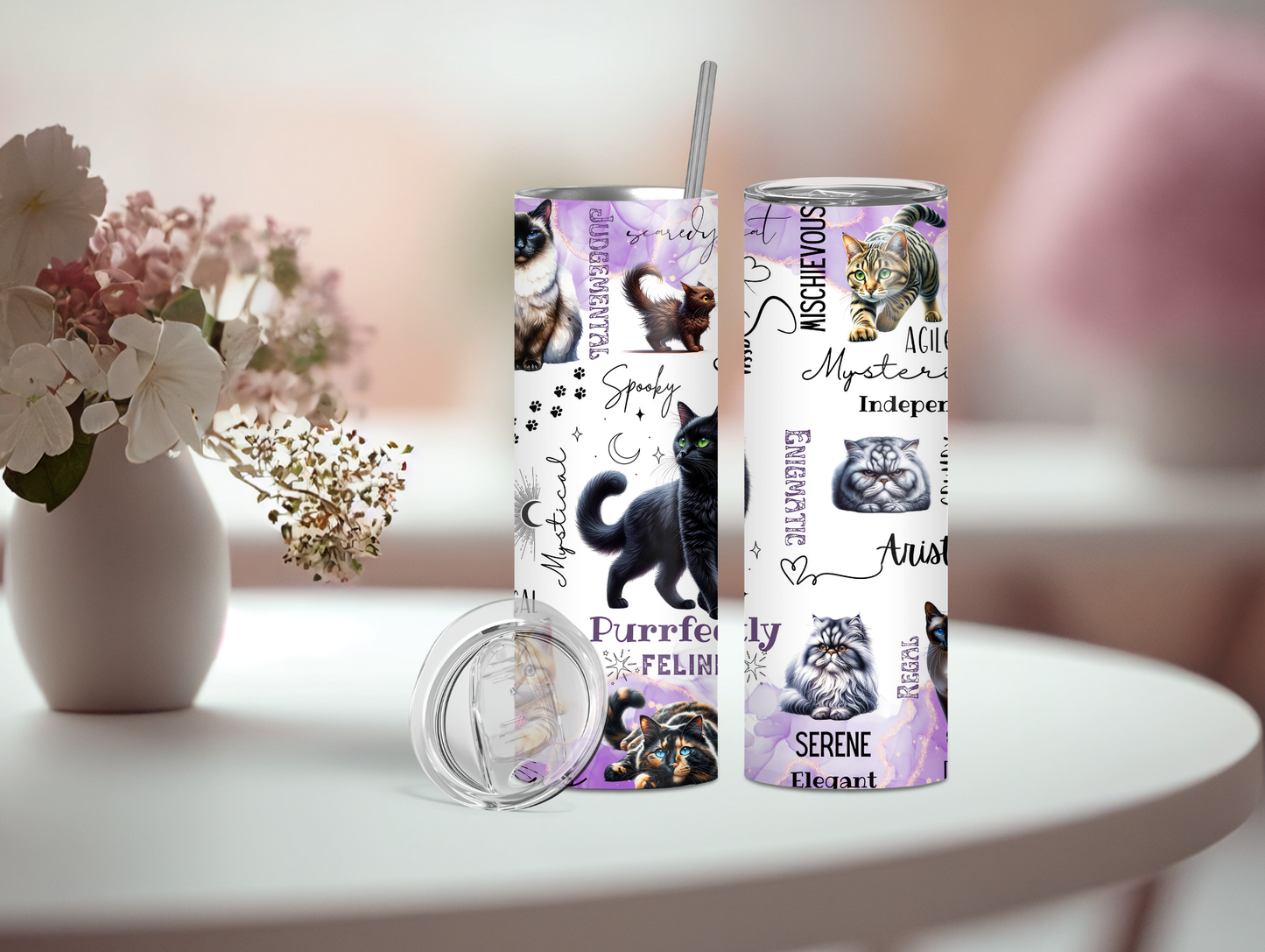 Purple Cat 20oz Tumbler