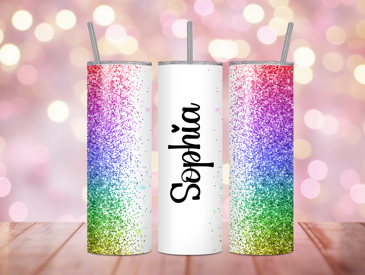 Glitter Center Open Personalized 20oz Tumbler