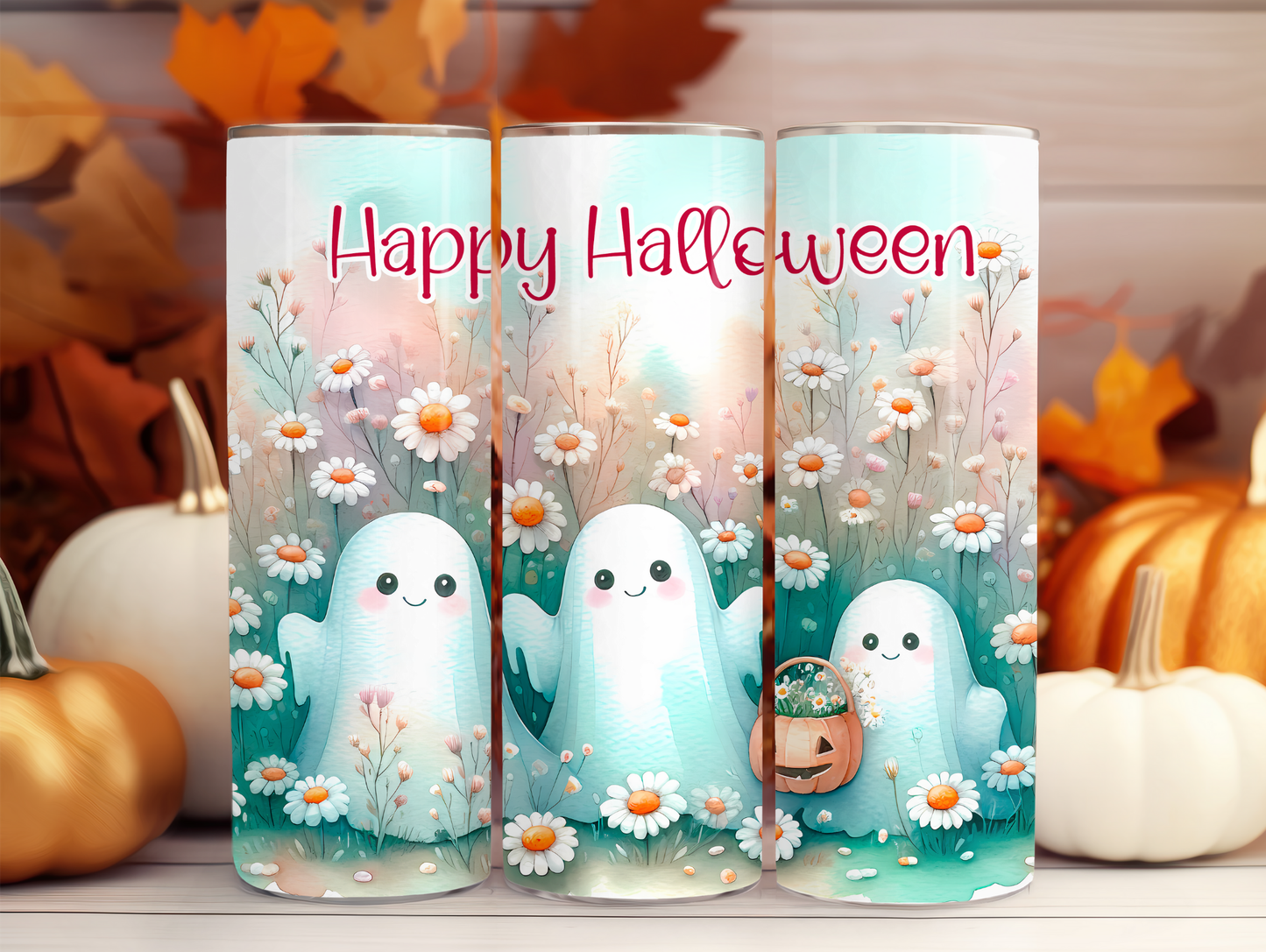 Cute Ghosts & Daisies 20oz Tumbler