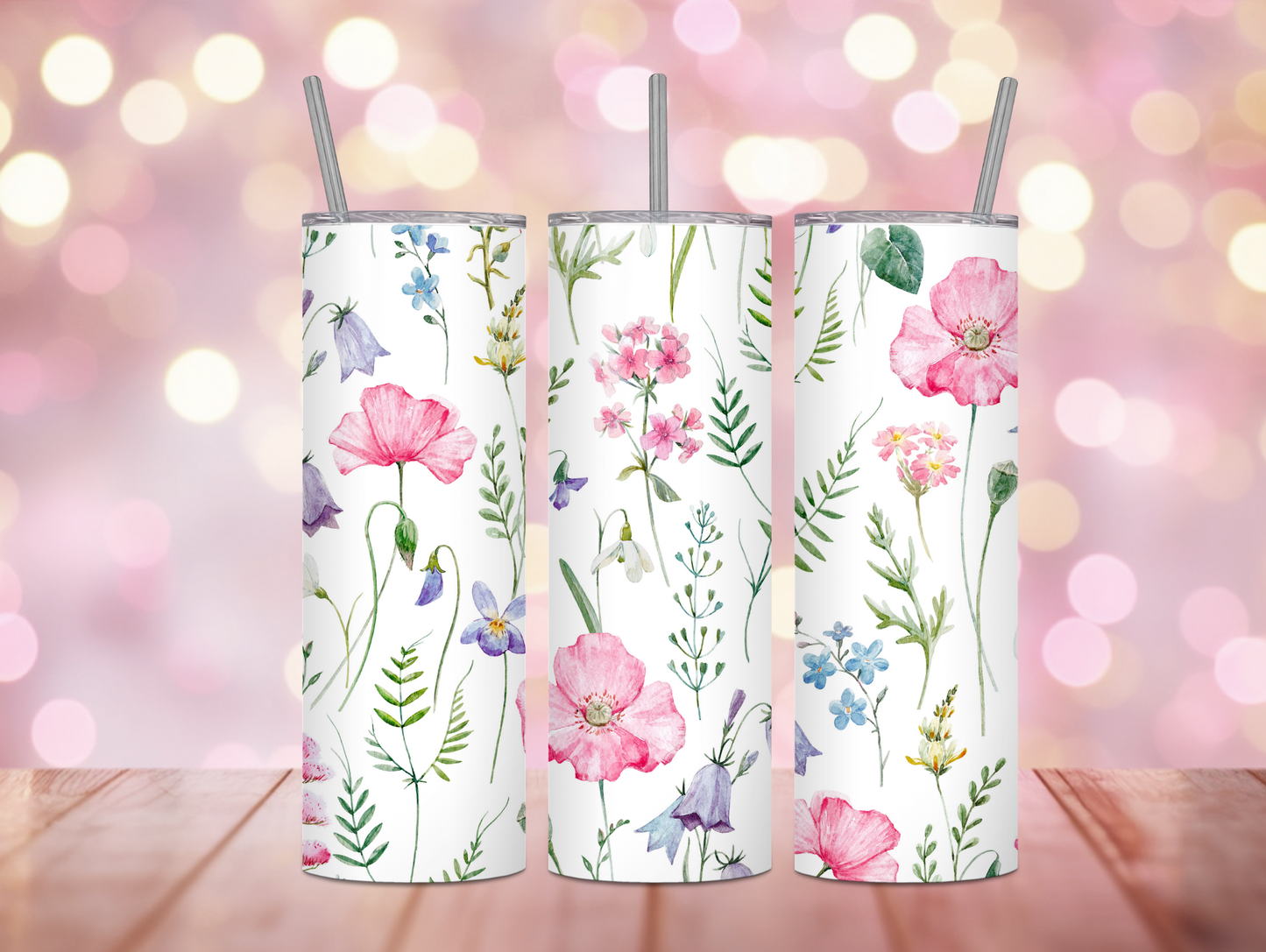 Pink and Purple Flowers 20oz Tumbler