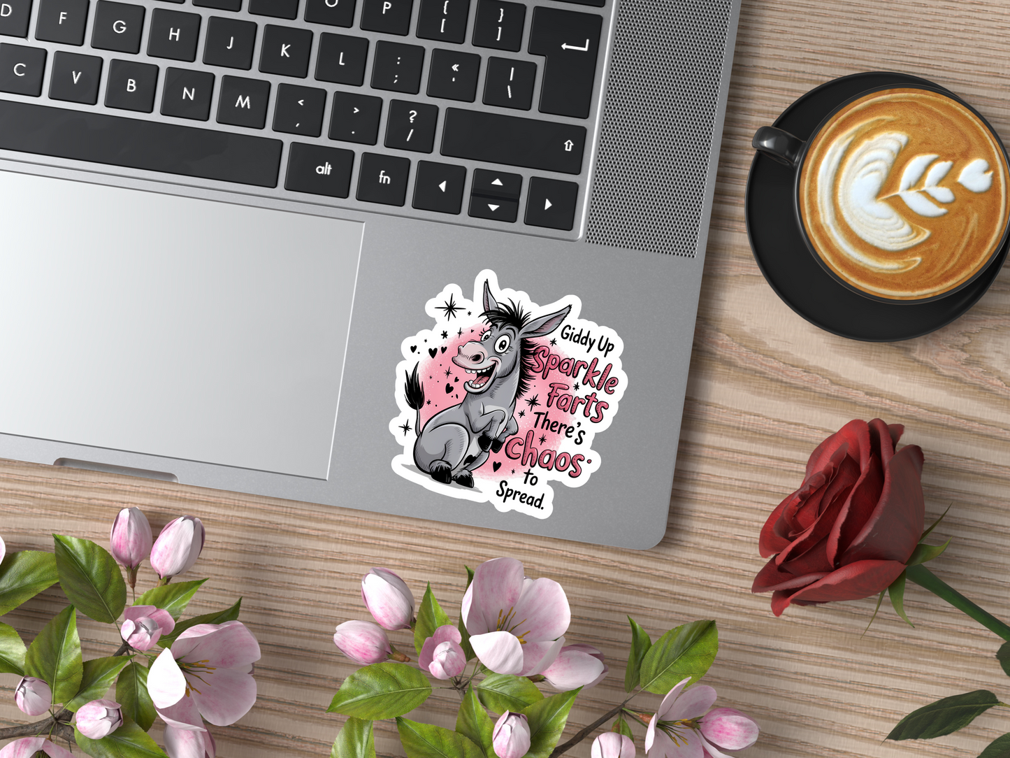 Giddy Up Sparkle Farts Donkey Sticker