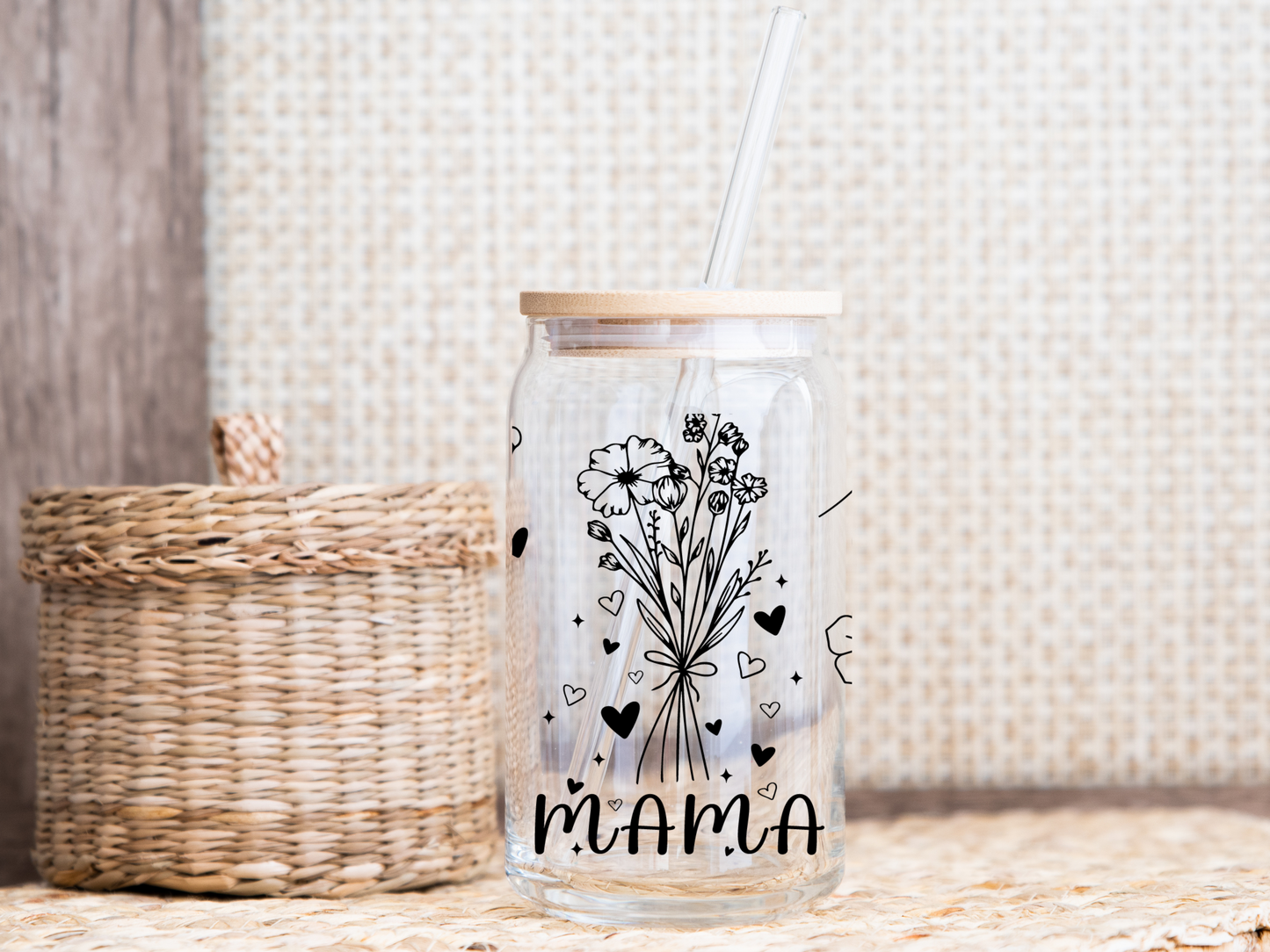 Mama Bouquet 16oz Glass Cup