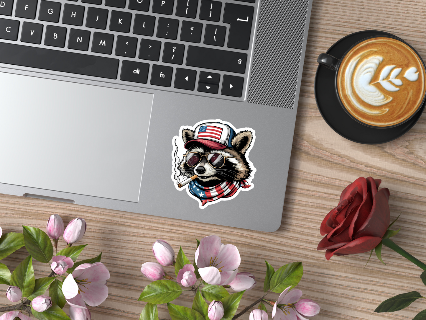 Patriotic Raccoon Sticker