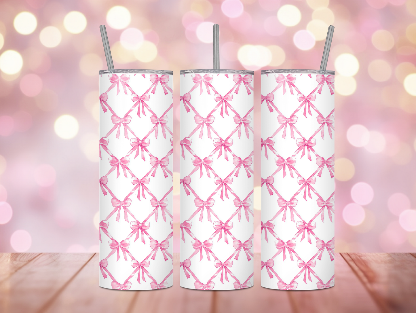 Pink Coquette Bow 20oz Tumbler