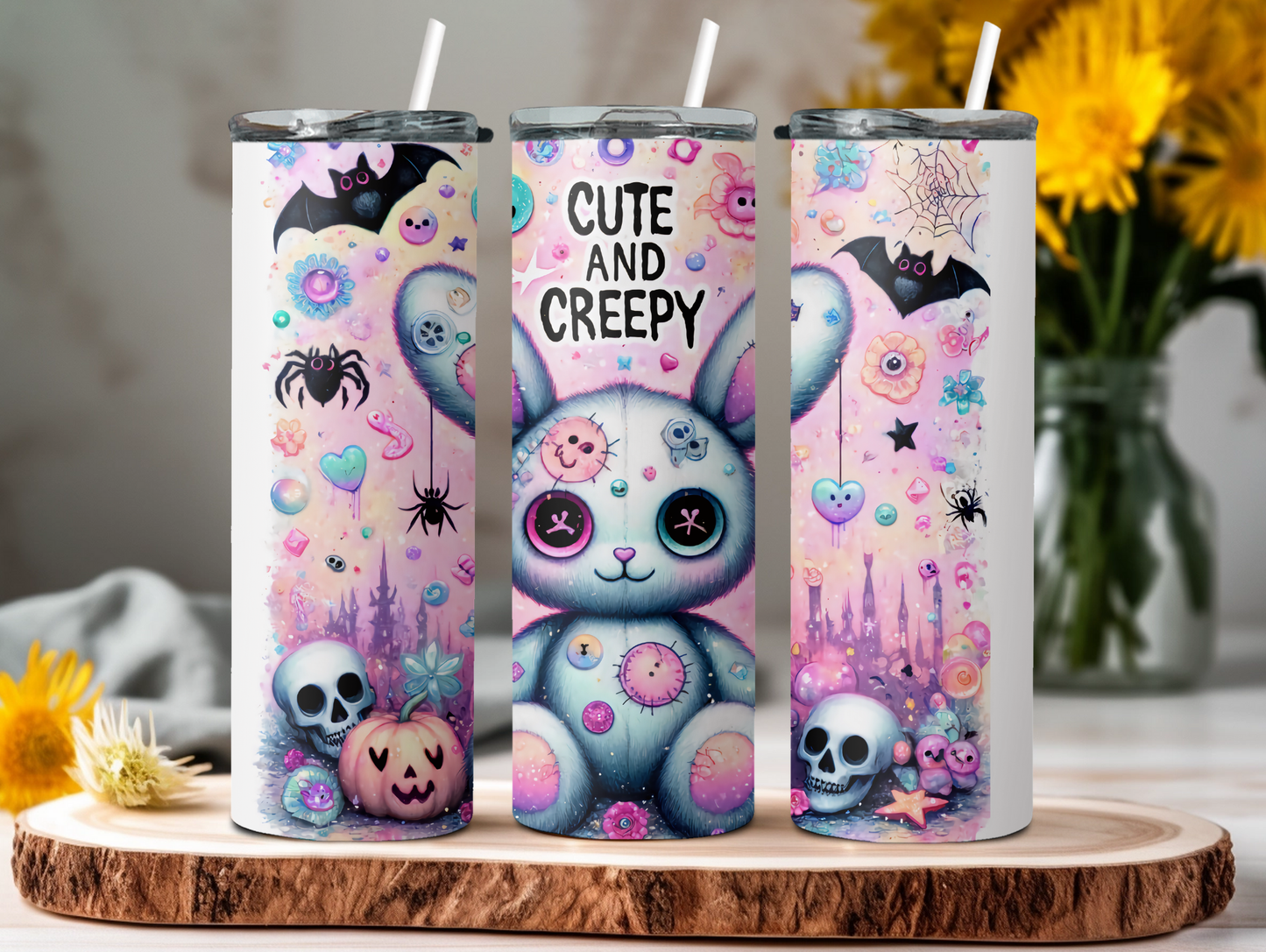Cute & Creepy Halloween Bunny 20oz Tumbler