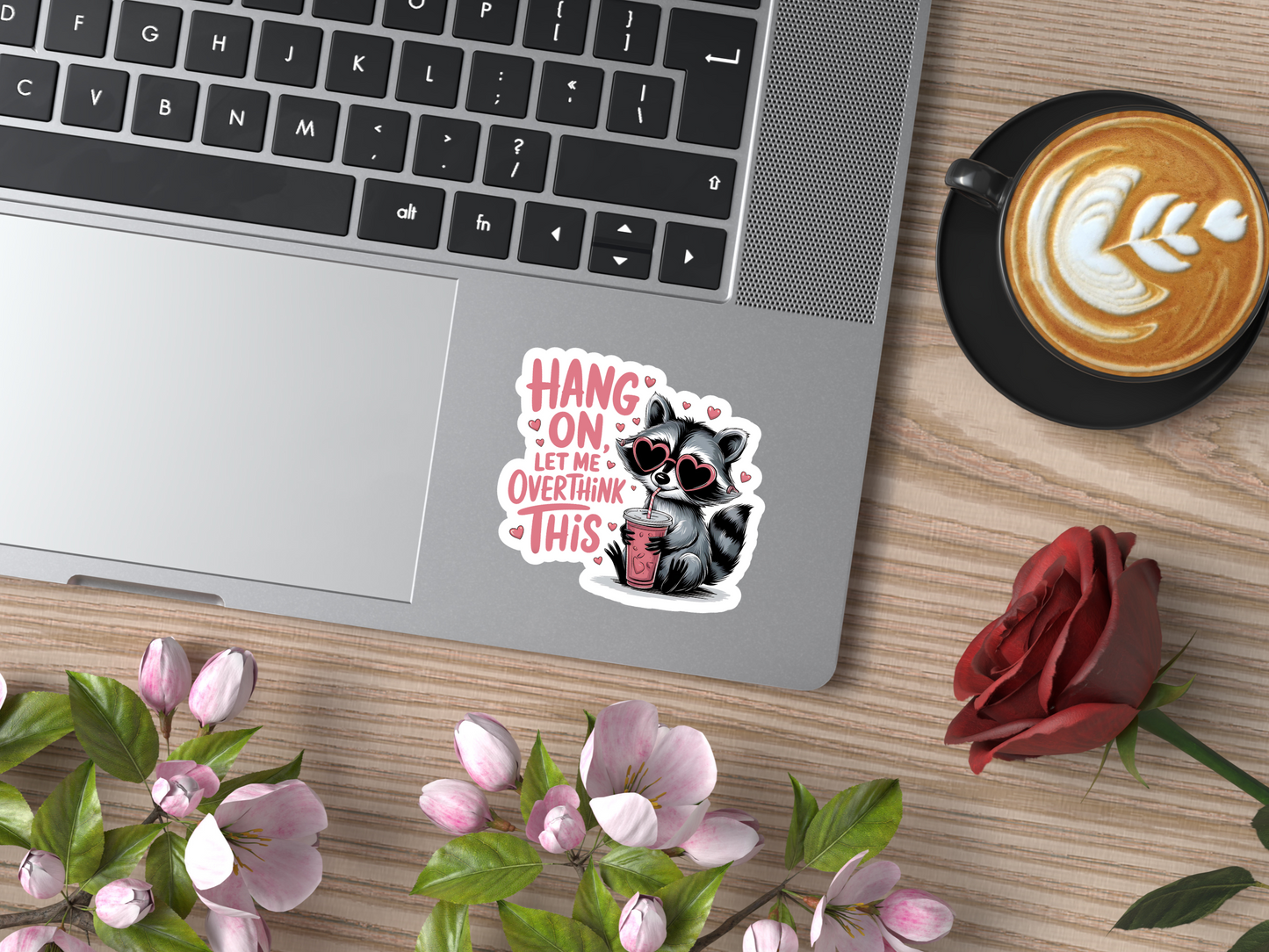Hang On Let Me Overthink This Cute Raccoon Sticker